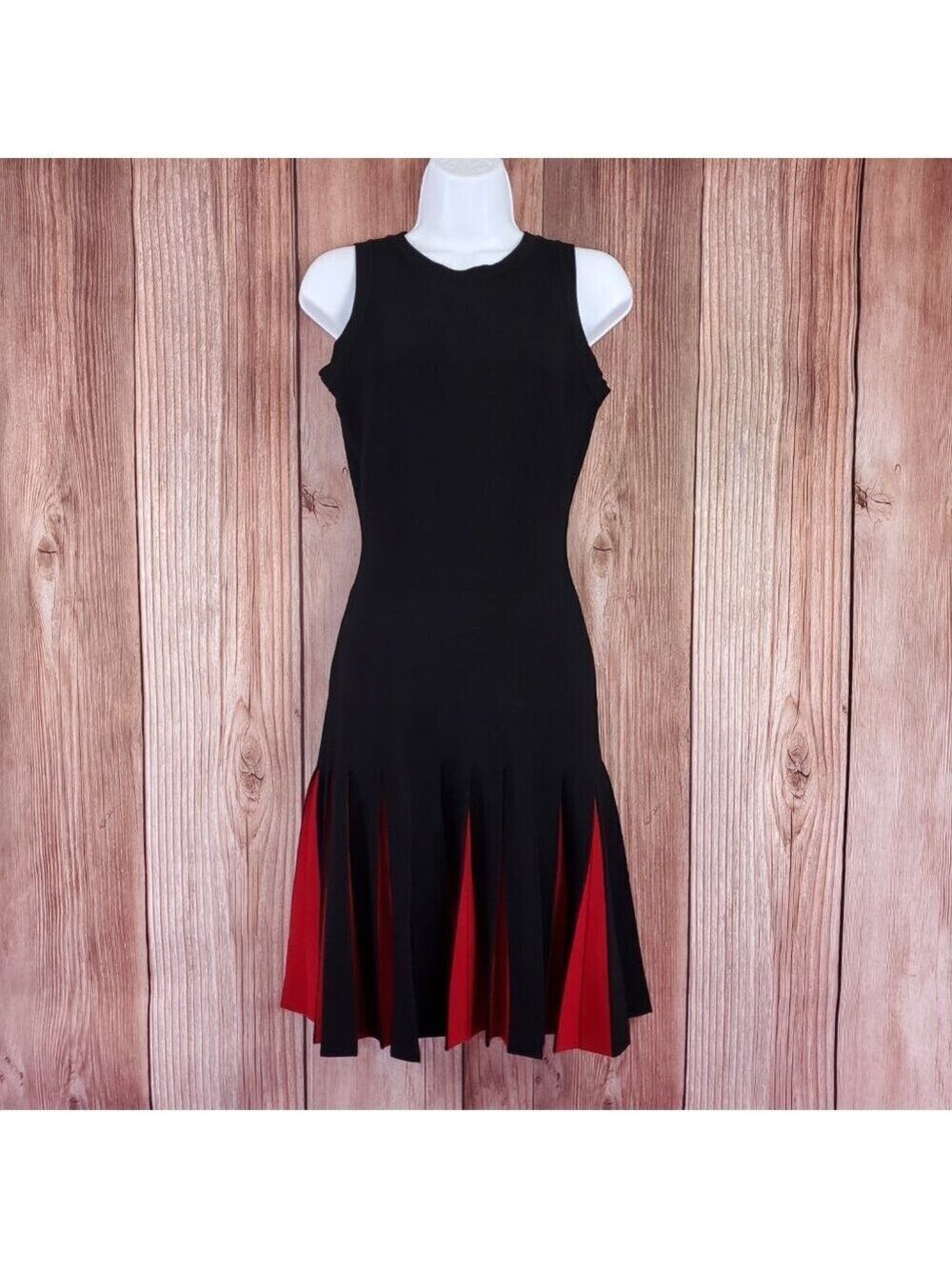 Milly Womens Small A-Line Dress Black Pleated Accents Sleeveless Harley Quinn